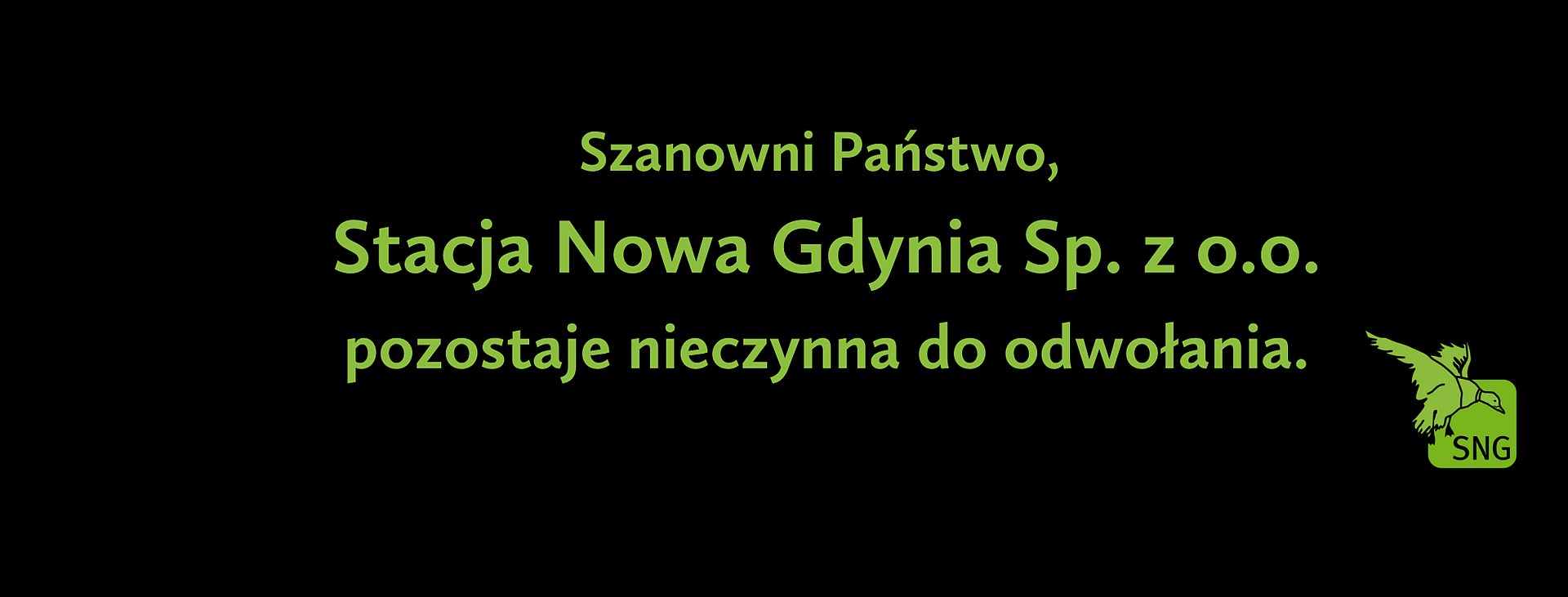 STACJA NOWA GDYNIA NIECZYNNA do odwołania