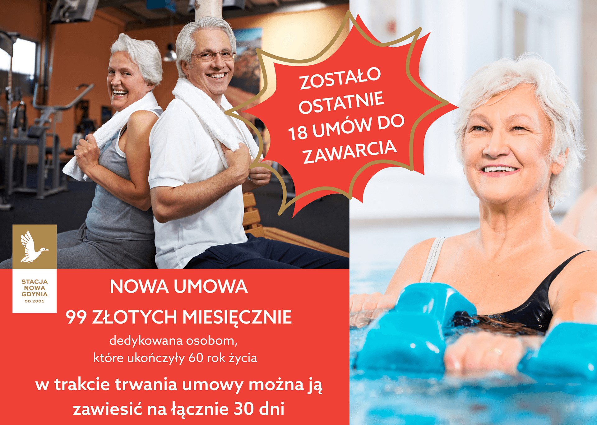 NOWOŚĆ W STACJI! Umowa członkowska dla osób powyżej 60 roku życia - w sprzedaży ostatnie 18 umów!